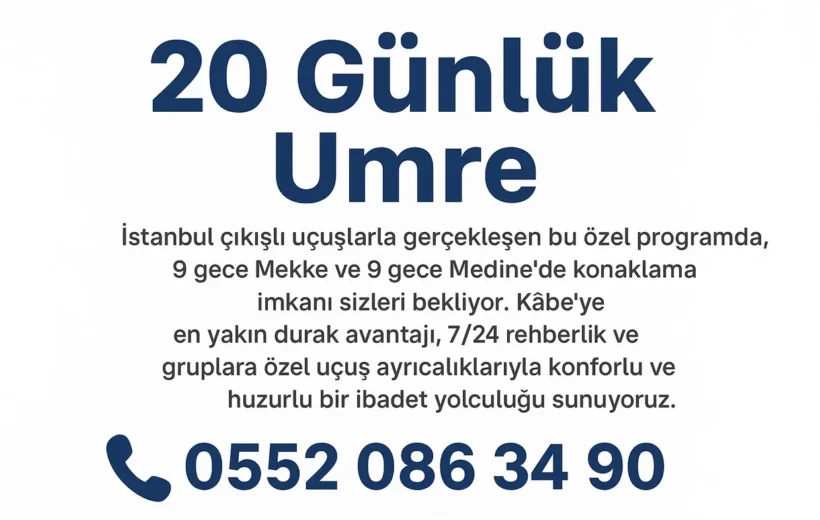 Eylül Umresi - 20 Günlük Umre | 9 Gece Mekke & 9 Gece Medine
